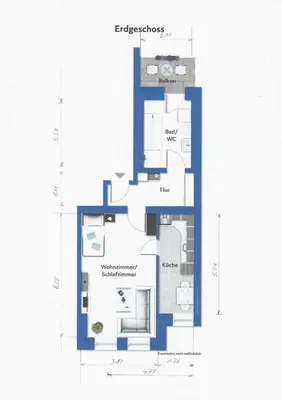 Grundriss der Unterkunft Appartement Chemnitz-Kaßberg