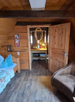Ein Sitzbereich in der Unterkunft Appenhof Müllerhaus