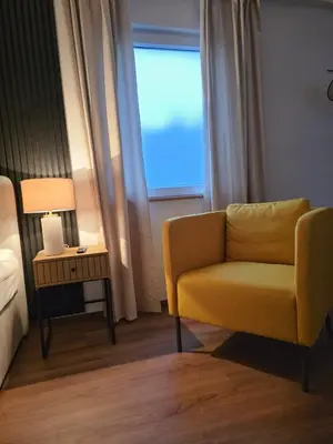 Ein Sitzbereich in der Unterkunft Ferienhaus Lyś
