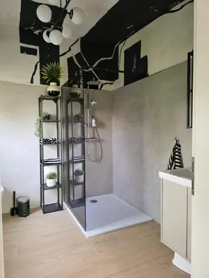 Ein Badezimmer in der Unterkunft Ferienhaus Lyś