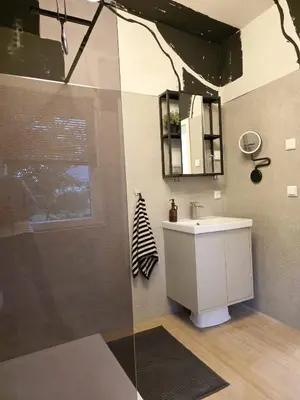 Ein Badezimmer in der Unterkunft Ferienhaus Lyś