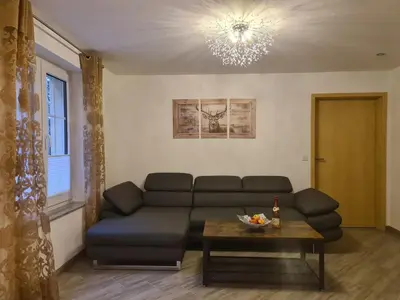 Ein Sitzbereich in der Unterkunft Ferienwohnung Tannert, 3-Raum Wohnung mit eigener Sauna