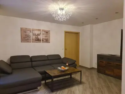 Ein Sitzbereich in der Unterkunft Ferienwohnung Tannert, 3-Raum Wohnung mit eigener Sauna