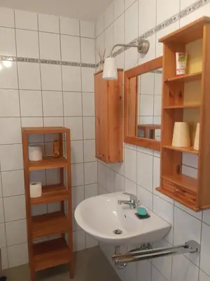 Ein Badezimmer in der Unterkunft Am Tor zum Erzgebirge