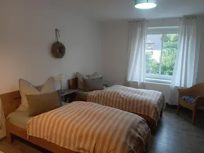 Ein Bett oder Betten in einem Zimmer der Unterkunft Am Tor zum Erzgebirge