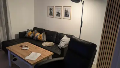Ein Sitzbereich in der Unterkunft Haus am Borsberg