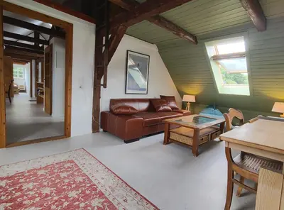 Ein Sitzbereich in der Unterkunft Ferienwohnung Ostermaier