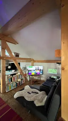 Ein Sitzbereich in der Unterkunft Ölschnitzer Loft