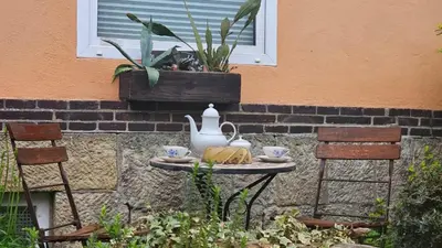 Ein Garten an der Unterkunft Ferienwohnung Stephan