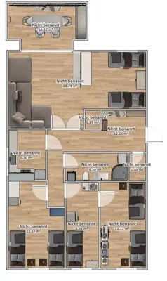 Grundriss der Unterkunft Gemütliche 4-Zimmer Wohnung mit 7 Schlafplätzen