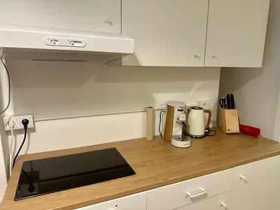 Küche/Küchenzeile in der Unterkunft Ruhig & Terrasse Dresden-Altstadt 3-Zimmer Wohnungen