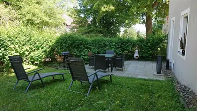 Ein Garten an der Unterkunft Pfarrhaus Maxen
