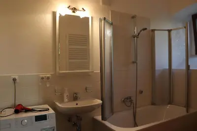 Ein Badezimmer in der Unterkunft Pfarrhaus Maxen