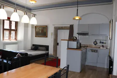 Küche/Küchenzeile in der Unterkunft Pfarrhaus Maxen
