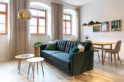 Ein Sitzbereich in der Unterkunft Wohnen mitten in der Altstadt von Freiberg