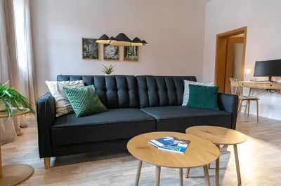 Ein Sitzbereich in der Unterkunft Wohnen mitten in der Altstadt von Freiberg