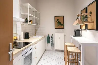 Küche/Küchenzeile in der Unterkunft Wohnen mitten in der Altstadt von Freiberg