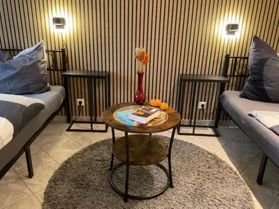 Ein Sitzbereich in der Unterkunft Ferienwohnung Mitko