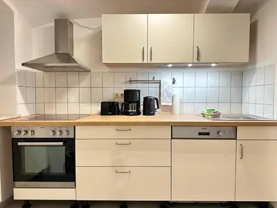 Küche/Küchenzeile in der Unterkunft Apartment Wuff Altendorf