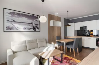 Küche/Küchenzeile in der Unterkunft Apartment im Stadtzentrum von Riesa