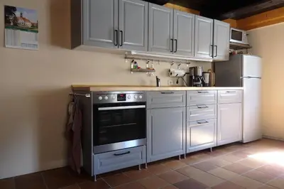 Küche/Küchenzeile in der Unterkunft Ferienhaus Altes Elbschifferhaus