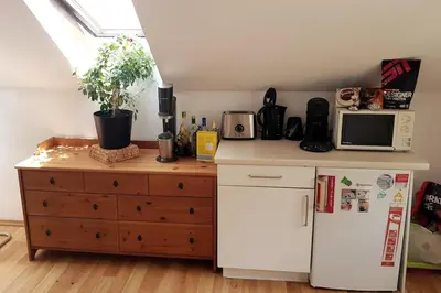 Küche/Küchenzeile in der Unterkunft Elegante Altbauwohnung zentral & voll ausgestattet