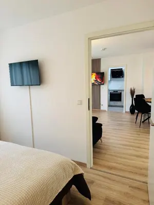 TV/Unterhaltungsangebot in der Unterkunft Modernes 2-Zi Apartment mit Terrasse und Garten