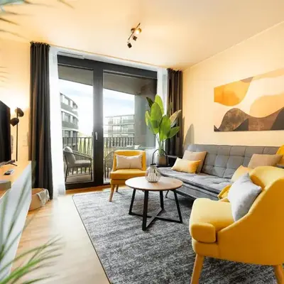 Design Apartment Elbblick Küche Parken Wlan