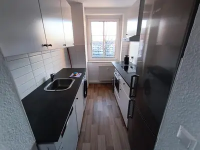 Küche/Küchenzeile in der Unterkunft Business Apartment Chemnitz