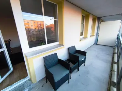 Ein Sitzbereich in der Unterkunft Business Apartment Chemnitz