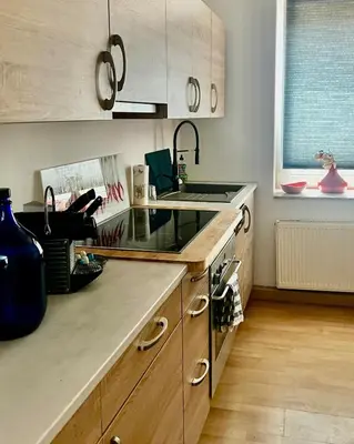 Küche/Küchenzeile in der Unterkunft Apartment im Grünen -Garden