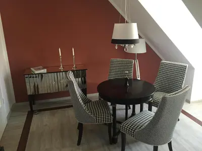 Ein Sitzbereich in der Unterkunft Elbsandstein Apartments