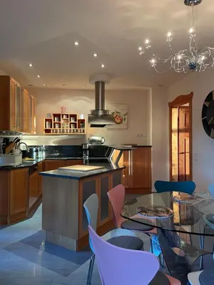 Küche/Küchenzeile in der Unterkunft Luxus-Ferienwohnung in der Sternkopf-Engel-Villa