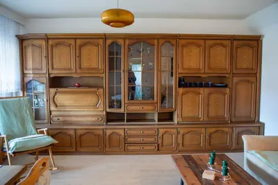 Ein Sitzbereich in der Unterkunft Wolffs Ferienwohnung Wohlfühloase in Bernsdorf