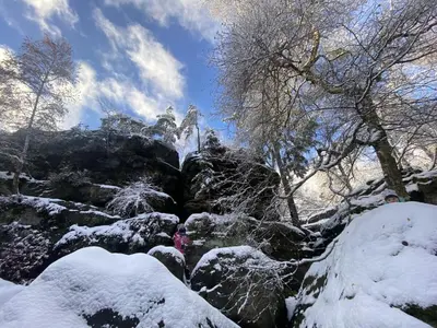 Holiday home at the rock labyrinth im Winter