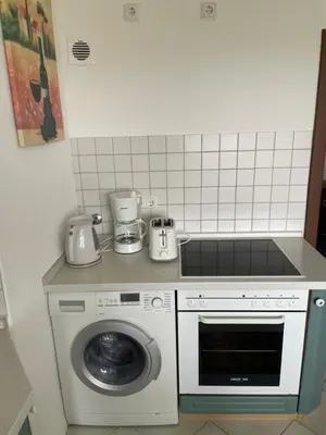Küche/Küchenzeile in der Unterkunft Nussknackerstube