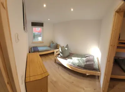 Ein Bett oder Betten in einem Zimmer der Unterkunft Ferienappartement Talblick