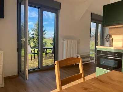 Küche/Küchenzeile in der Unterkunft 4-Steine-Blick, Wohnung 3