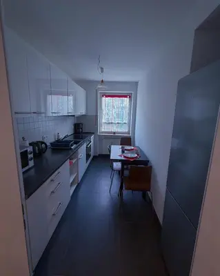 Küche/Küchenzeile in der Unterkunft Wohnung am Hauptbahnhof