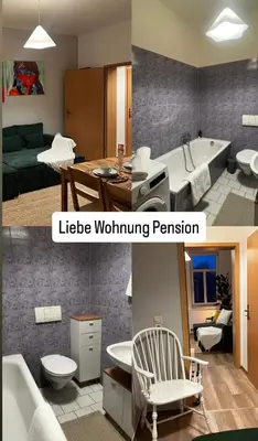 Ein Sitzbereich in der Unterkunft Liebe Wohnung Pension