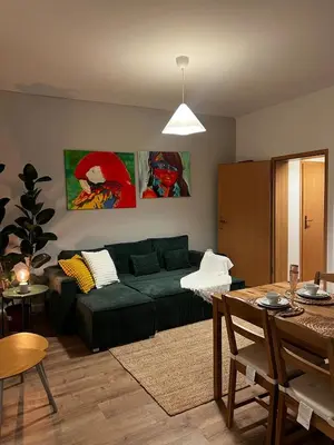 Ein Sitzbereich in der Unterkunft Liebe Wohnung Pension