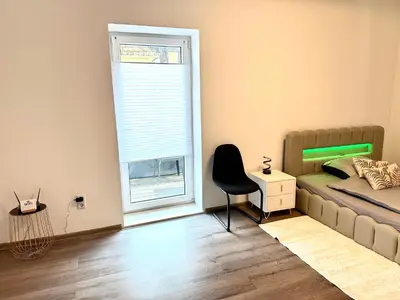 Ein Sitzbereich in der Unterkunft Aparthotel mit Balkon