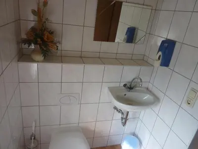 Ein Badezimmer in der Unterkunft Landgasthaus Heiterer Blick