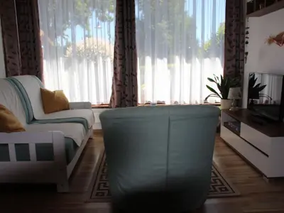 Ein Sitzbereich in der Unterkunft Holiday Home FH am Oberteich by Interhome