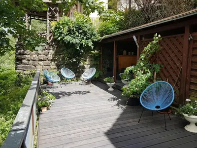 Ein Garten an der Unterkunft Haus Abendsonne