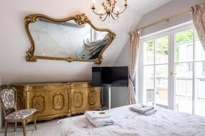 Ein Bett oder Betten in einem Zimmer der Unterkunft Haus Saxonia