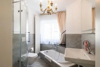 Ein Badezimmer in der Unterkunft Haus Saxonia