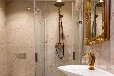 Ein Badezimmer in der Unterkunft Haus Saxonia