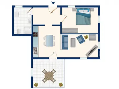 Grundriss der Unterkunft Apartment Wohnung mit Terrasse im sanierten Fachwerkhof by Interhome