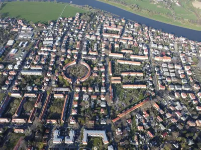 Ein allgemeiner Blick auf Dresden oder ein Stadtblick von der Ferienwohnung aus